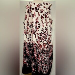 Jessica London Women’s Dress Plus Size Sleeveless Long White and Floral Size 32W